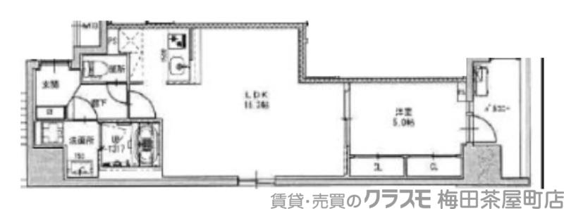 PARK LANE KUJO(1LDK/13階)の間取り写真