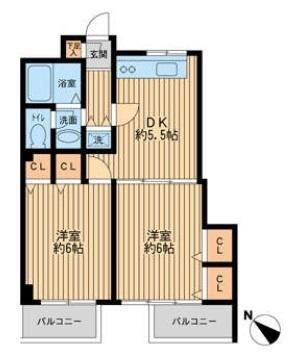 アーバンステージ新宿落合(2DK/4階)の間取り写真
