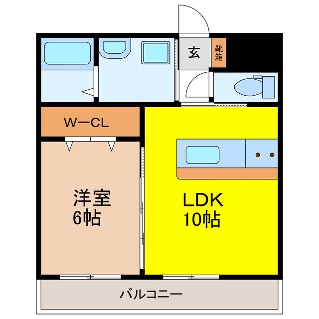 グロテック巨勢(1LDK/4階)の間取り写真