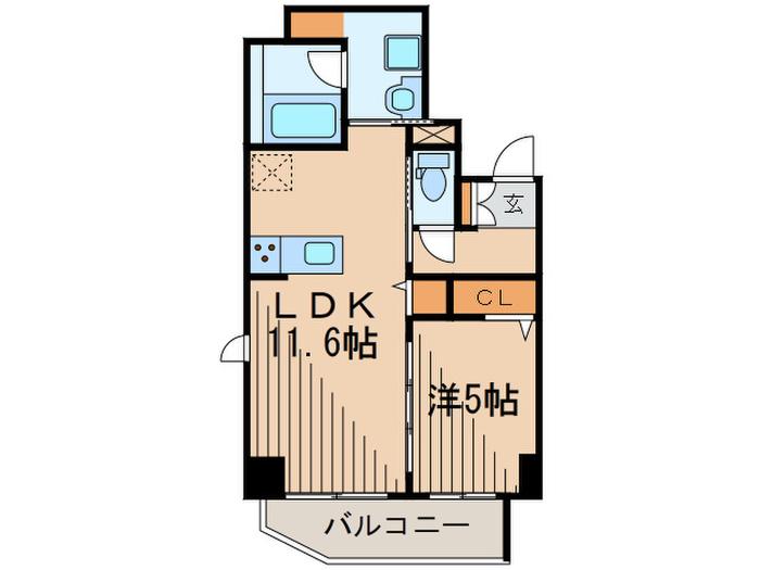 アーバンコート山王(1LDK/2階)の間取り写真