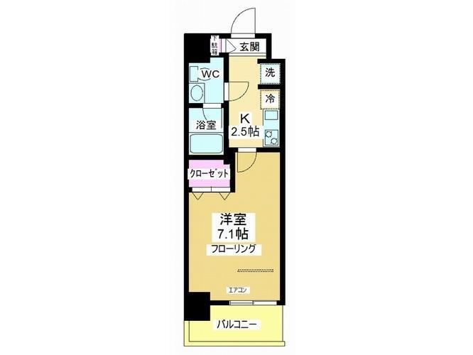 アルファコート川越通町(1K/5階)の間取り写真
