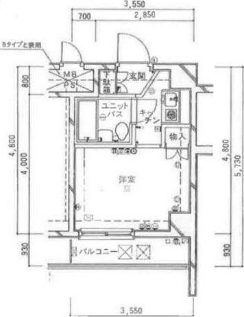 日神パレステージ錦糸町第2(ワンルーム/5階)の間取り写真