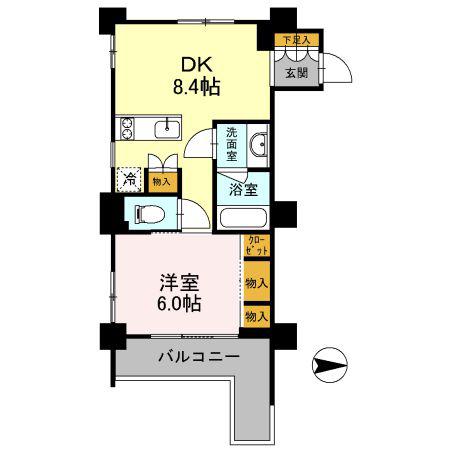 カスタリア目黒鷹番(1LDK/3階)の間取り写真
