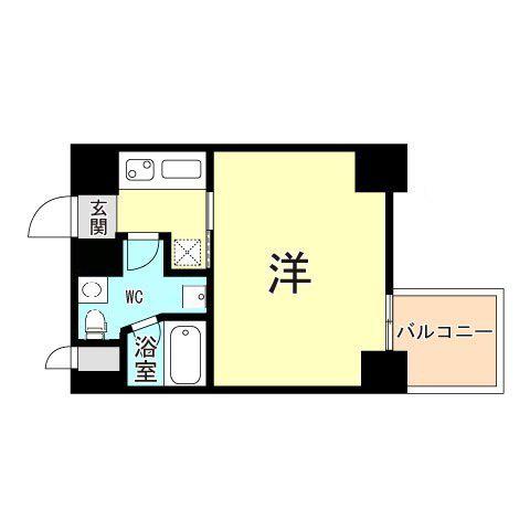 イーストヴィレッジ三宮(ワンルーム/8階)の間取り写真