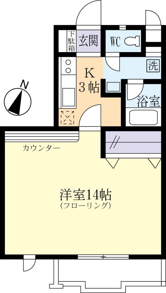 メゾンドFUJI(1K/2階)の間取り写真
