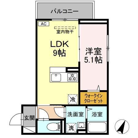 PLUM TREE GARDEN(1LDK/2階)の間取り写真
