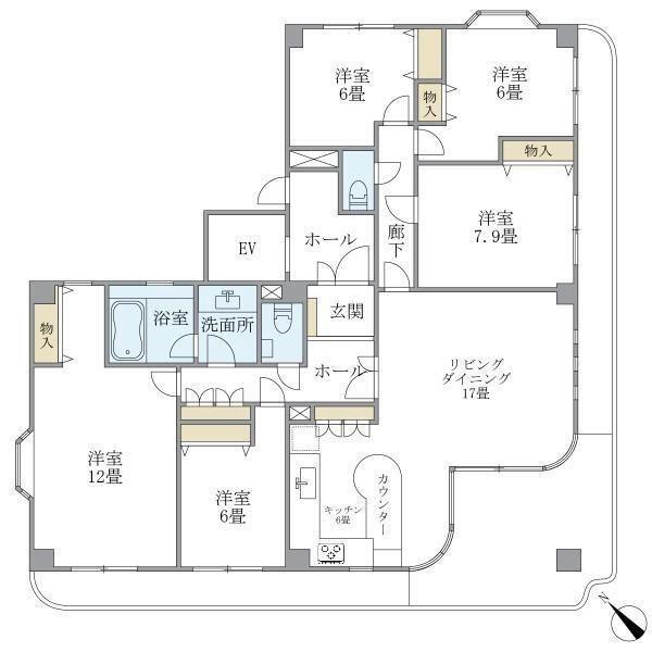 マリンスクエア(5LDK/5階)の間取り写真
