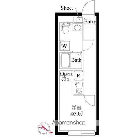 ル・クール渋谷本町(1K/3階)の間取り写真