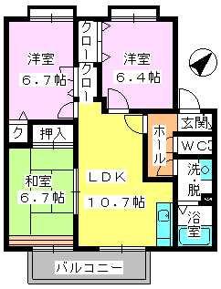 プリマベーラ志免(3LDK/1階)の間取り写真