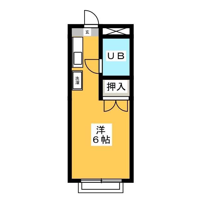 あすなろハイツA(ワンルーム/2階)の間取り写真