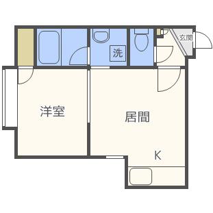 グロリア南郷(1DK/3階)の間取り写真