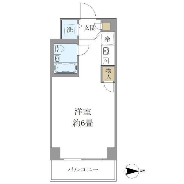 ウインベル錦糸町第3(ワンルーム/12階)の間取り写真