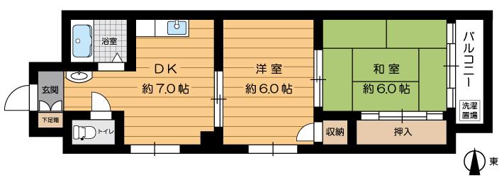 松本ハイツ(2DK/3階)の間取り写真