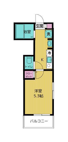 カルムプレイス東小岩(1K/2階)の間取り写真