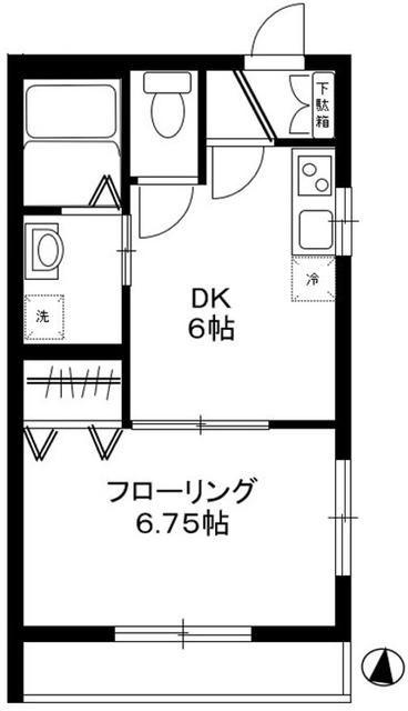 マーベラス(1DK/2階)の間取り写真