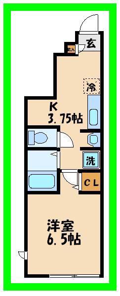 グリシーヌ経堂(1K/1階)の間取り写真