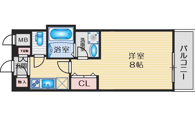 BPRレジデンス江坂(1K/12階)の間取り写真