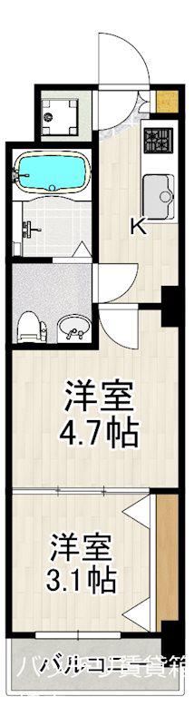 NO70 HARBOR サウス TOWER(2K/1階)の間取り写真