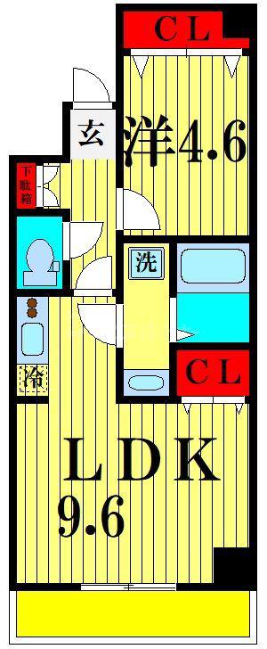 LE・ZINDE(1LDK/5階)の間取り写真