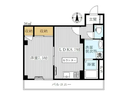 ザ・テラス中板橋(1LDK/2階)の間取り写真