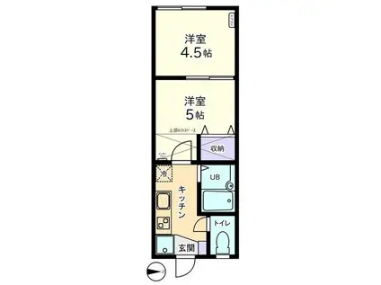 信開セルーラ吉島(2K/2階)の間取り写真