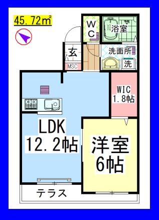 AF ル レーヴ(1LDK/1階)の間取り写真