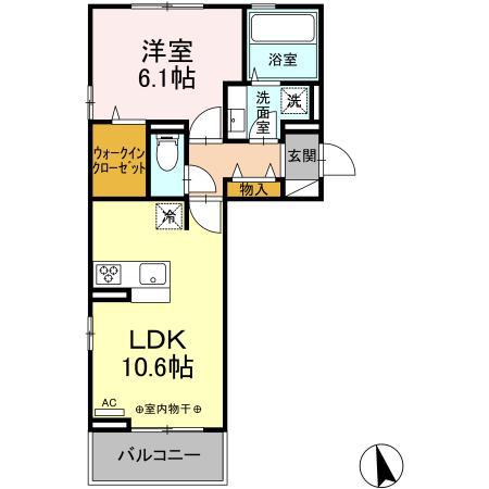 サンプラウド藤(1LDK/3階)の間取り写真