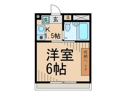 フェリス用賀壱番館(1K/2階)の間取り写真