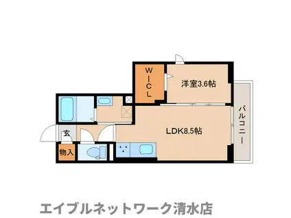 グラードII(1LDK/2階)の間取り写真