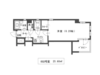 丸山ガーデン(1K/5階)の間取り写真