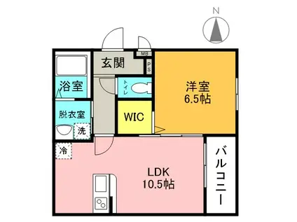  フジパレス桜井5丁目(1LDK/3階)の間取り写真