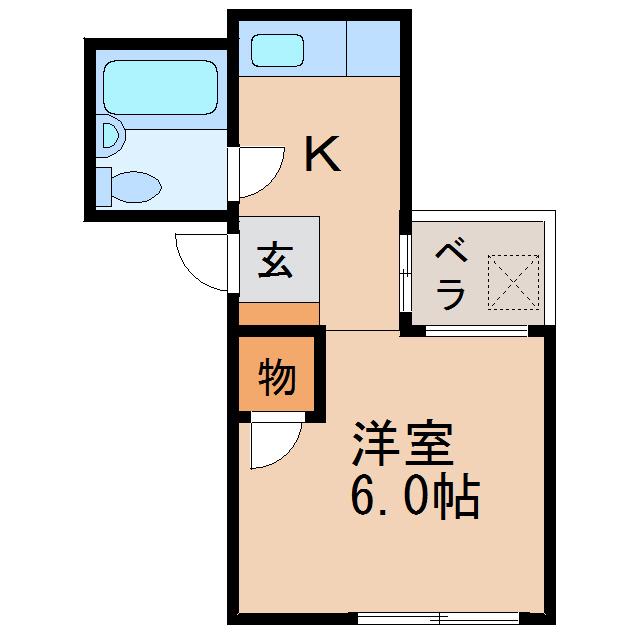 ハイツ栄(1K/5階)の間取り写真