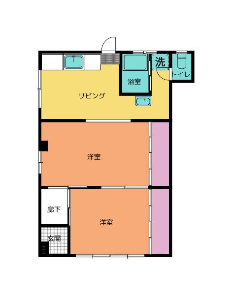 加藤ビル(2DK/1階)の間取り写真
