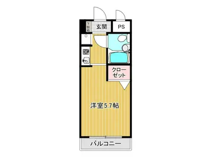 ジョイフル武蔵小杉(ワンルーム/3階)の間取り写真