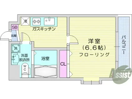 メゾンHEISEI(1K/2階)の間取り写真