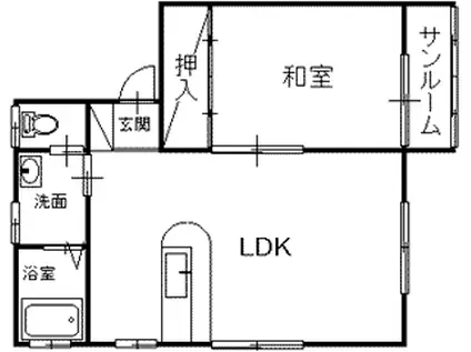 アドバンマミタ(1LDK/1階)の間取り写真