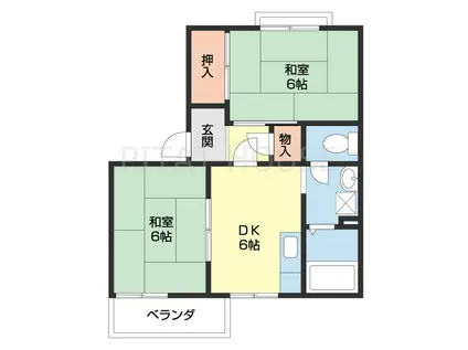 タウニィ名草(2DK/1階)の間取り写真