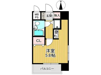ヴィアーレ浦和(1K/4階)の間取り写真