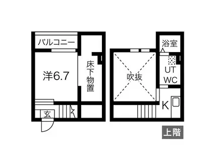KANDOOMA(ワンルーム/2階)の間取り写真