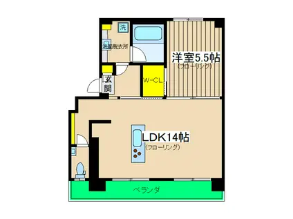横浜KOWA HILLS(1SLDK/3階)の間取り写真