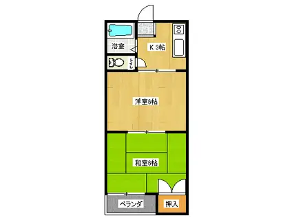 あさひコーポ(2K/2階)の間取り写真