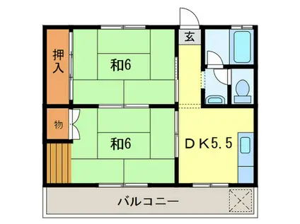 王塚マンション(2DK/3階)の間取り写真