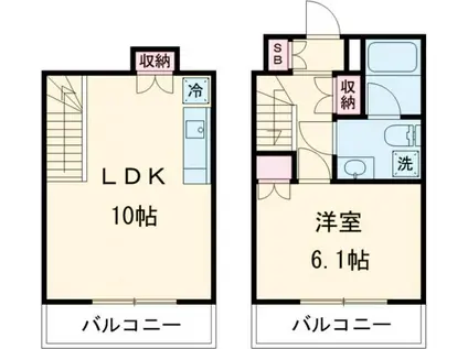 CALM MAISON(1LDK/3階)の間取り写真