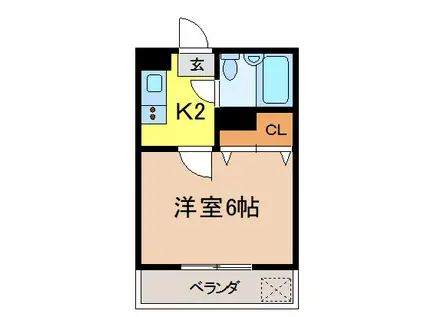オイゼンビル(1K/4階)の間取り写真