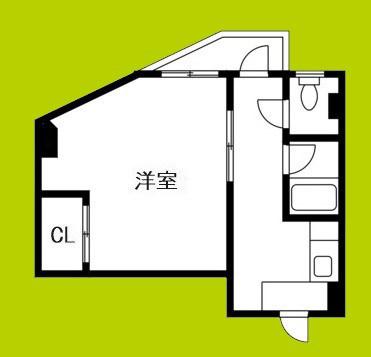 マンション楠木(1K/4階)の間取り写真