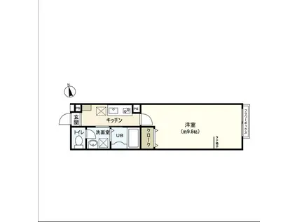 AZUL富沢(1K/1階)の間取り写真