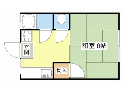 ハイツ春(1K/2階)の間取り写真