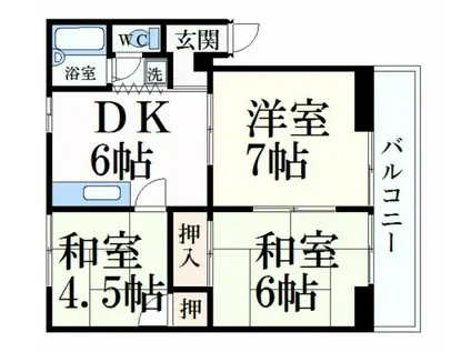 ヴィラ・I(3DK/3階)の間取り写真