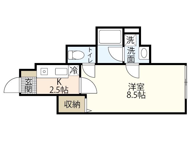 M TERRACE藤垂園 参番館(1K/1階)の間取り写真