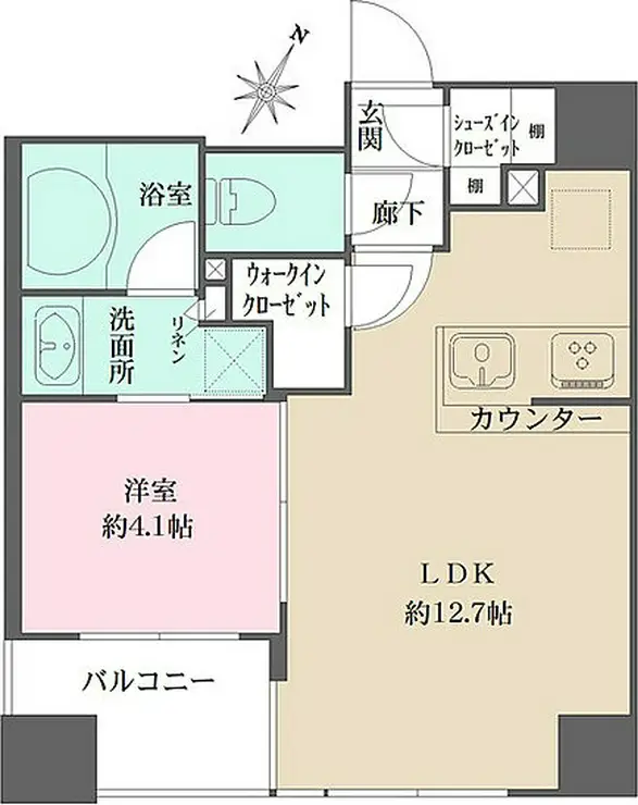 アスコットパーク日本橋浜町アルテ 4階階 間取り